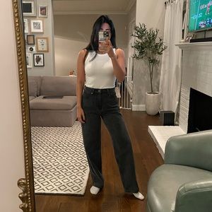 Black wide leg jeans